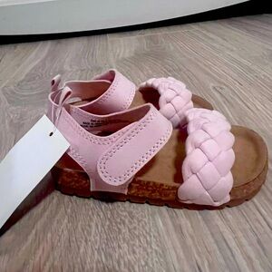 NWT Pink braided toddler sandals!! Size 6C